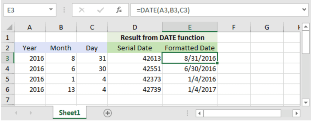 date function in excel