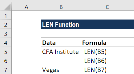 len function in excel