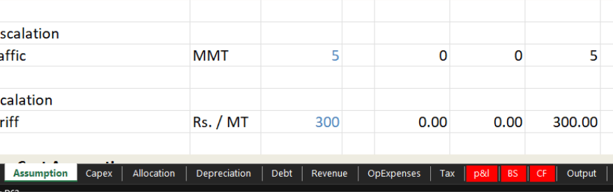 Multiple Sheet Financial Model Layout