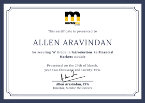 Sample certificate of Certitificate in investment banking operations program