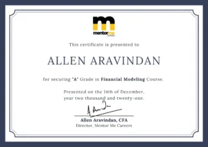 financial modeling course certificate