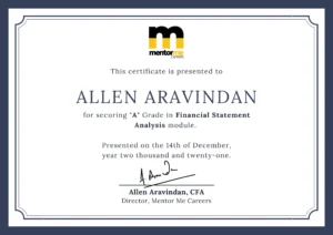 financial statement analysis certificate