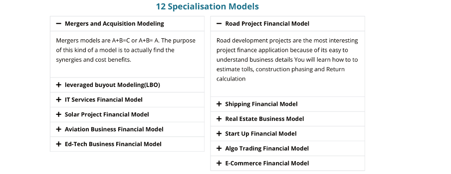 Financial modelling syllabus