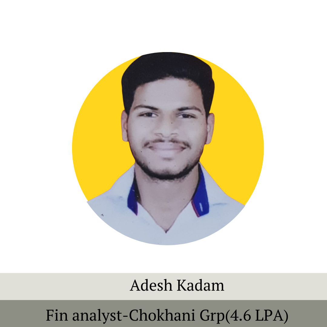Adesh kadam placed after financial modeling course