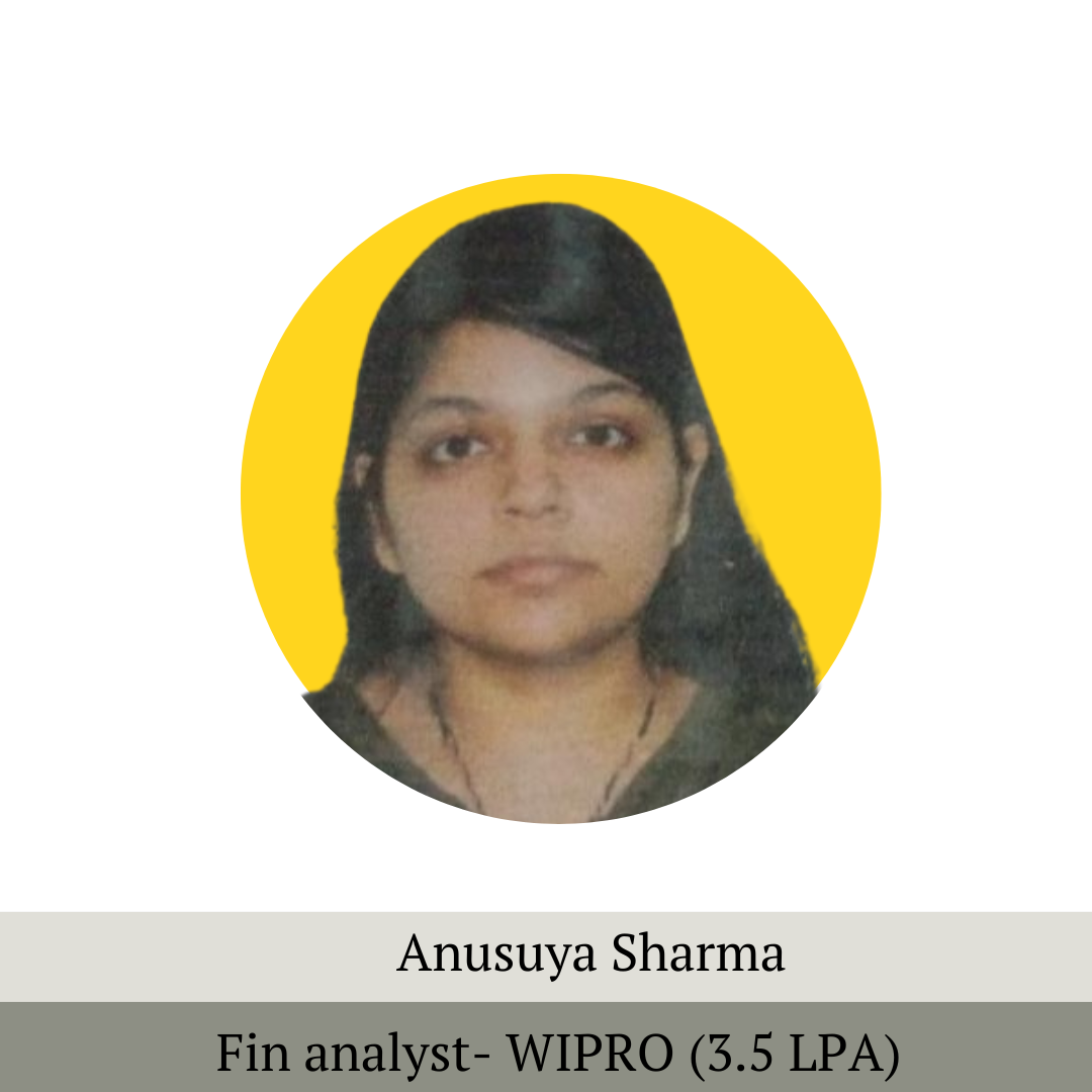 anusuya sharma gets placed after certificate in investment banking operations