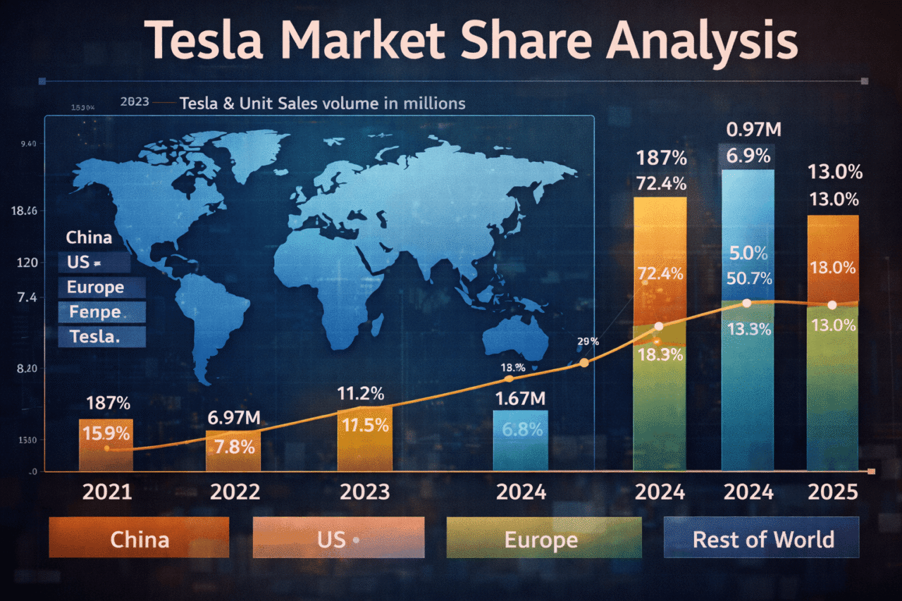 Tesla financial model market share analysis