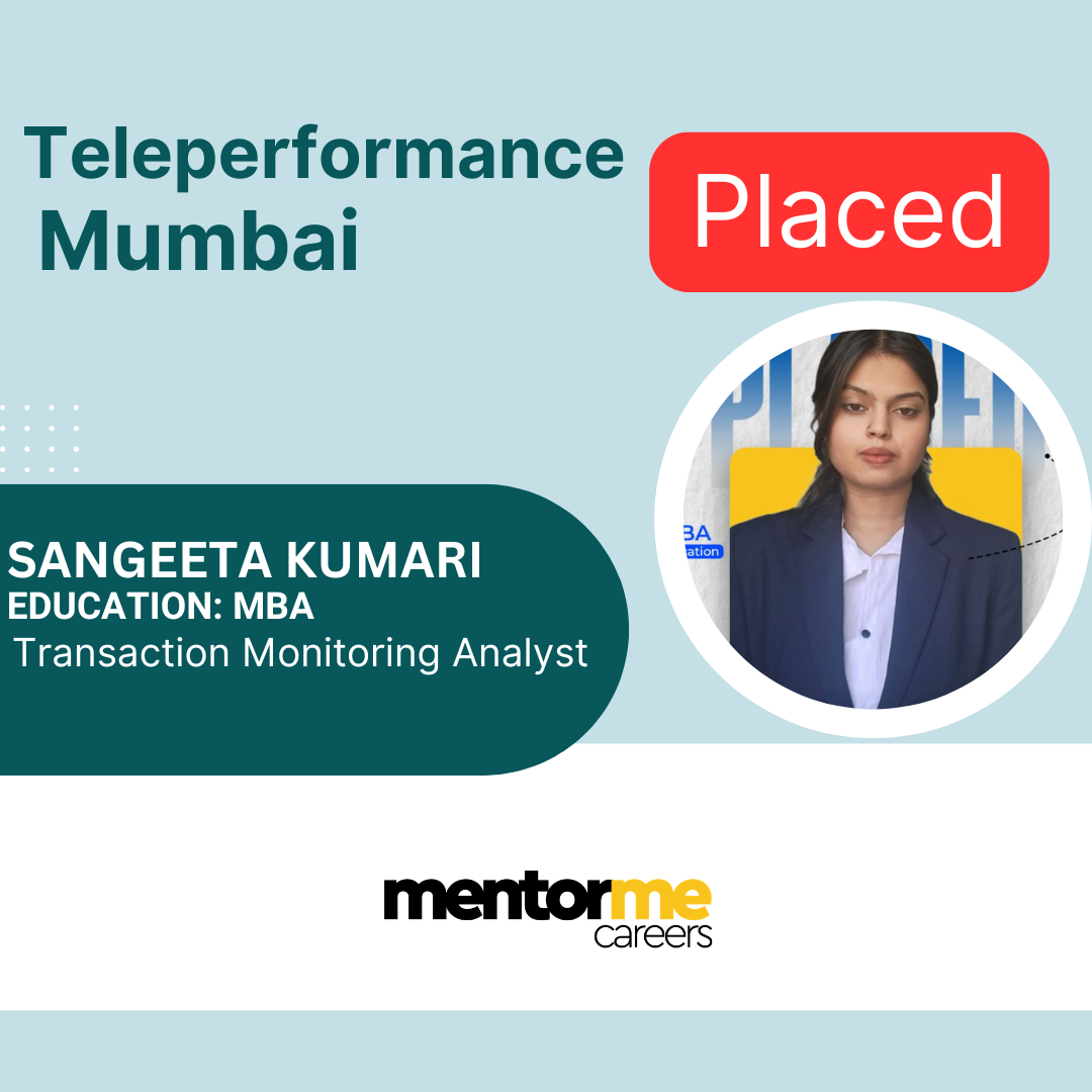 MentorMeCareers student placement success - Sangeeta Kumari
