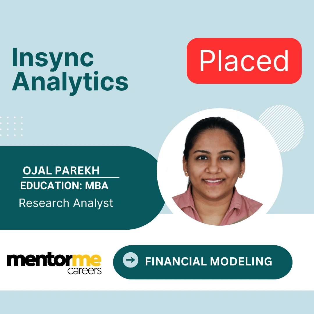 Student placed after financial modelling training in Mumbai