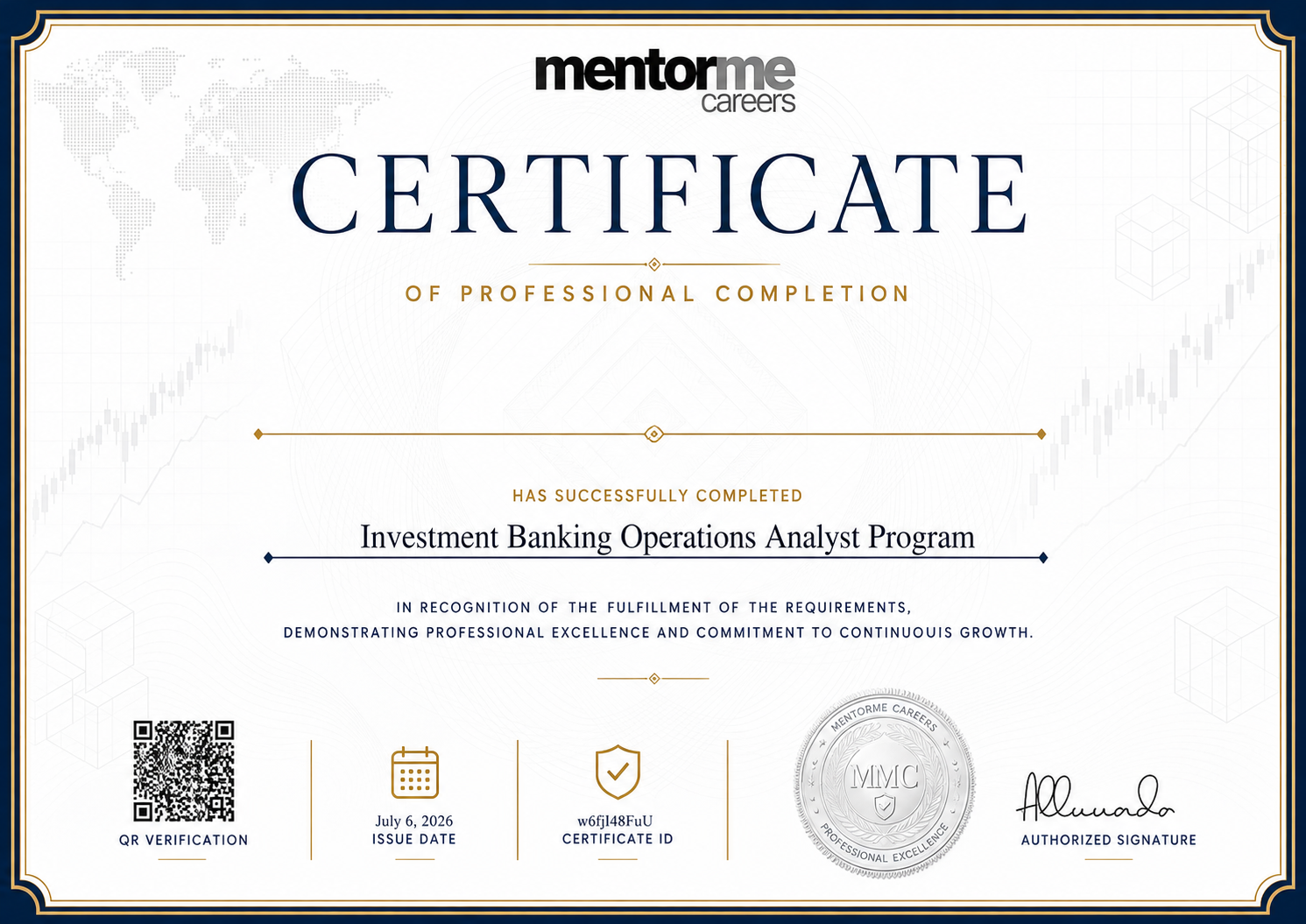 Investment Banking Operations Certificate by MentorMeCareers
